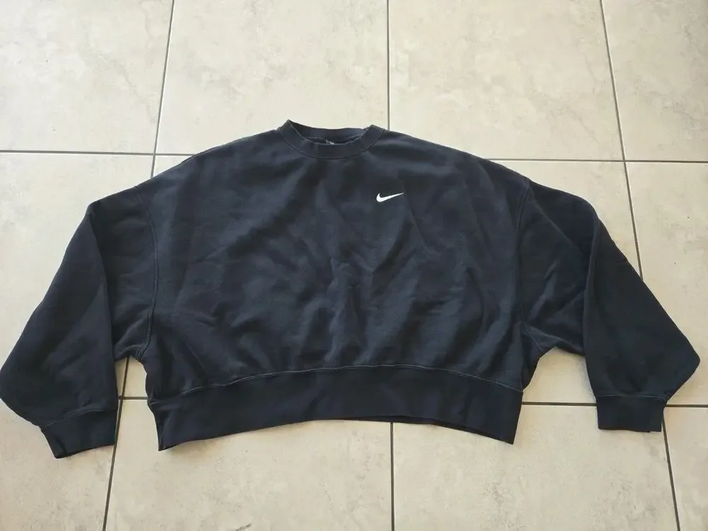Nike Sportswear Essential Fleece Crewneck Crop Sweatshirt Sz L